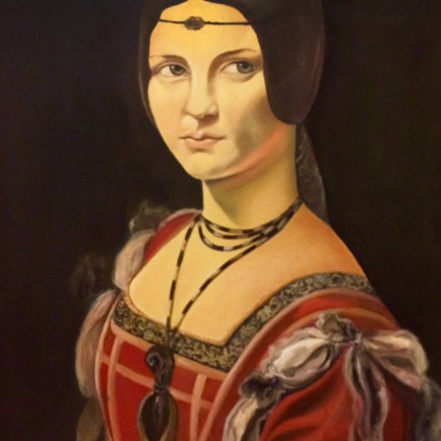 Belle Ferronnière, Leonardo da Vinci. Riproduzione olio su tela © Silvana Martini