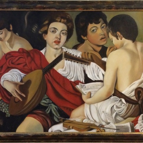 Caravaggio, riproduzione I musici © Silvana Martini